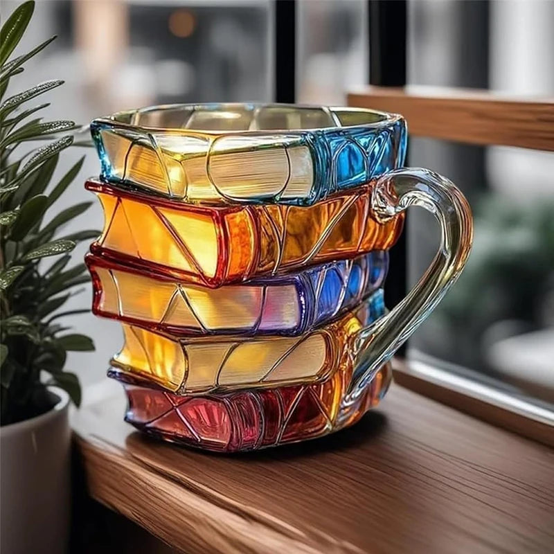 3D Book Stack Coffee Mug (11oz)