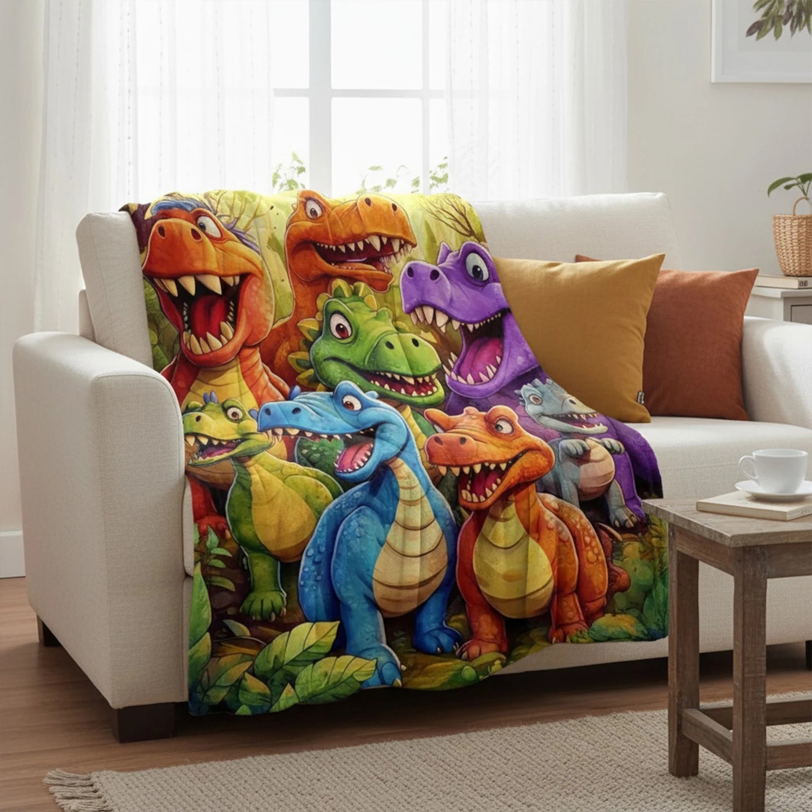 Kids Dinosaur Flannel Blanket Set🦖💚