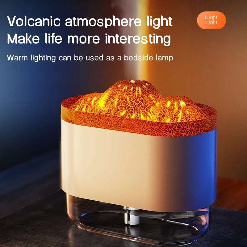 USB Volcano Air Humidifier 300ML Ultrasonic Mist Maker Fogger Household Ultrasonic Water Aroma Diffuser With Colorful Lamp