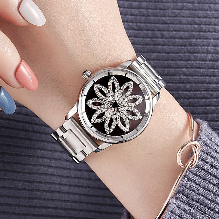 Silver Flower Watch