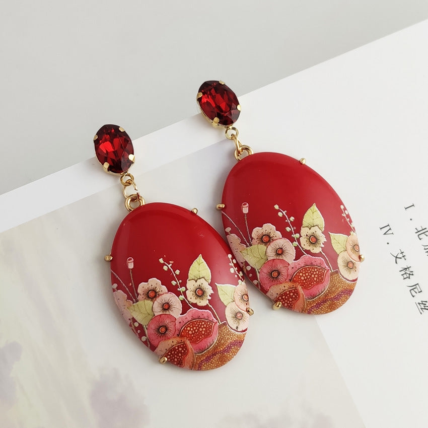 Earrings for Women Flower Printed