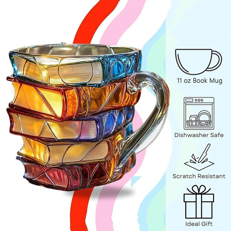 3D Book Stack Coffee Mug (11oz)