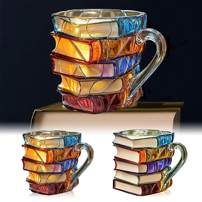 3D Book Stack Coffee Mug (11oz)