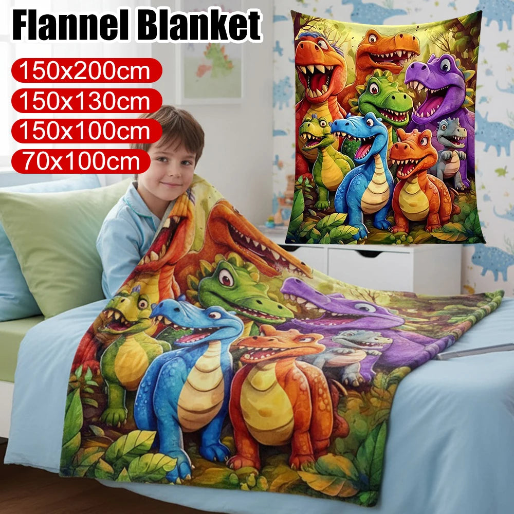 Kids Dinosaur Flannel Blanket Set🦖💚