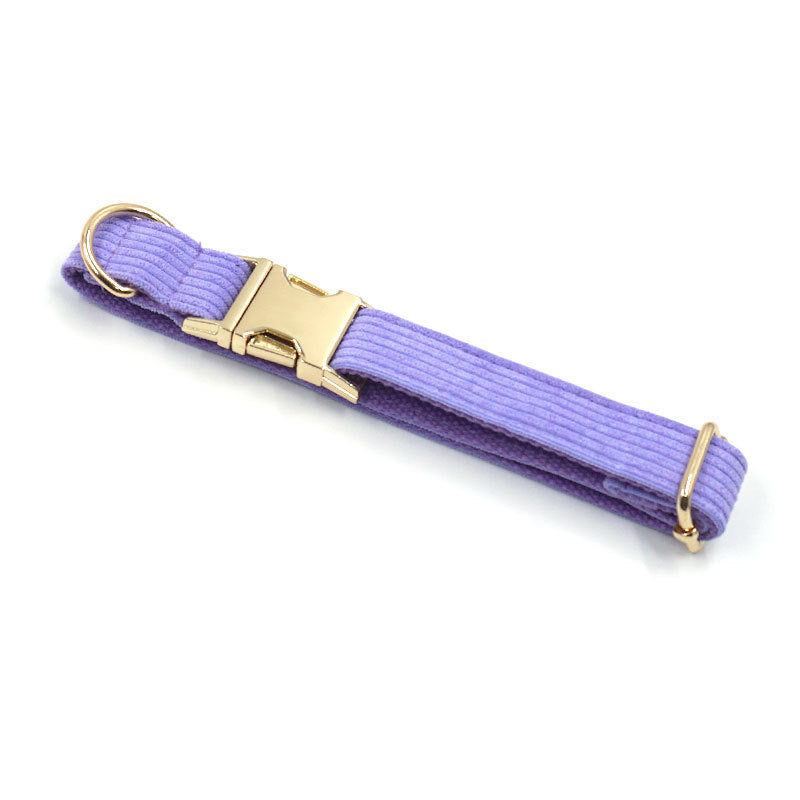 Simple Taro Purple Velvet Dog Collar