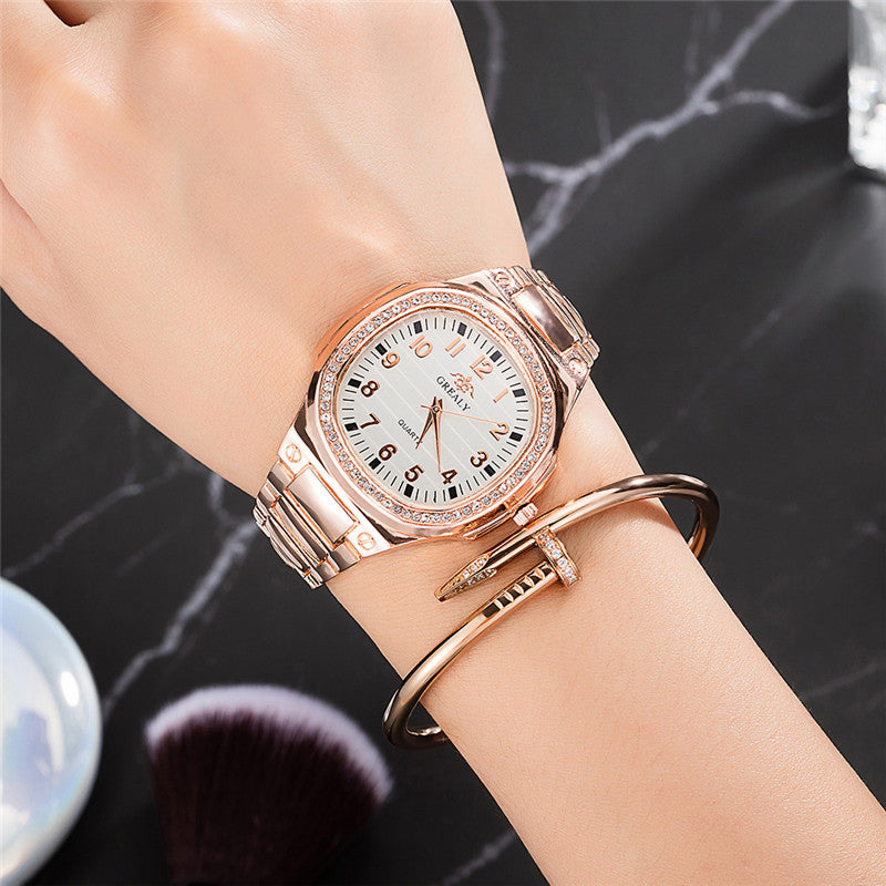 Simple Atmosphere Diamond-studded Ladies Waterproof Watch