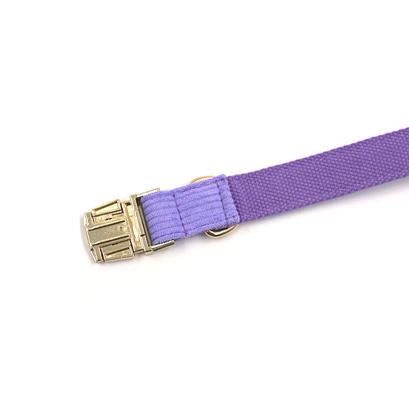 Simple Taro Purple Velvet Dog Collar
